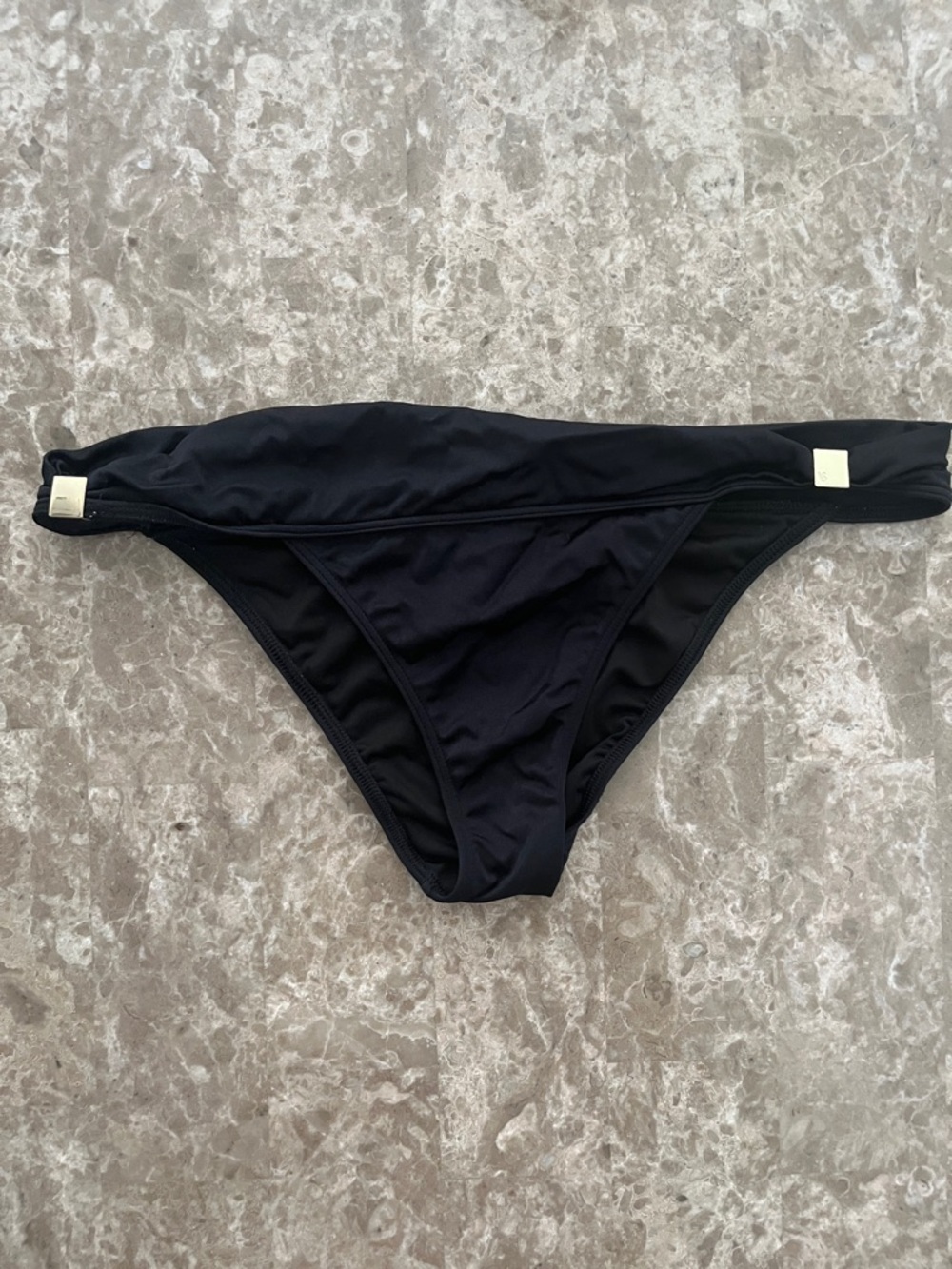 Victoria’s Secret Black Women's Bikini Bottom with Gold Hardware accents